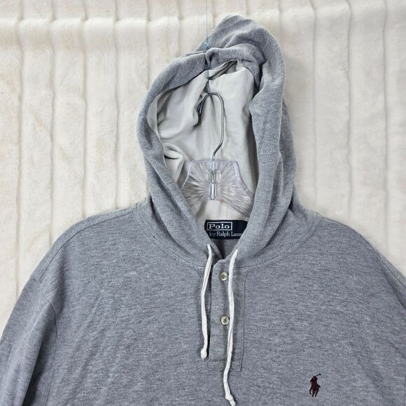 Polo Ralph Lauren Men's Quarter Button Drawstring Hoodie Sweater Size XL - Picture 2 of 11